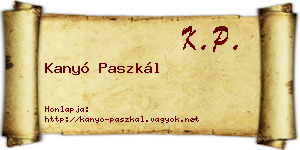 Kanyó Paszkál névjegykártya